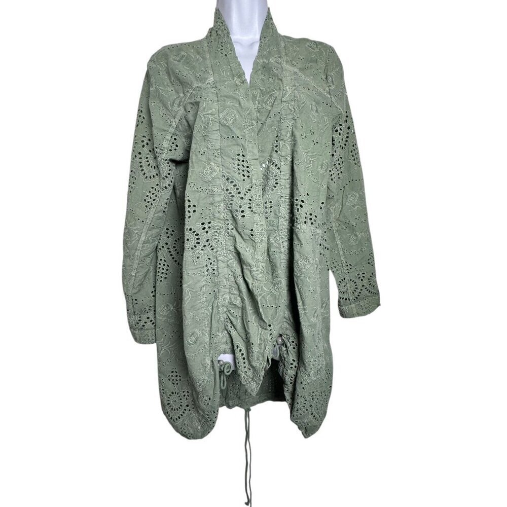 Sundance Moonlight Eyelet Jacket in Sage Green womens size Medium - Picture 8 of 9